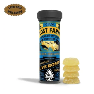10mg Lost Farm ‘Golden Pineapple x Papaya’ Live Rosin Gummies 100mg THC total